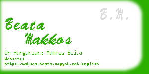 beata makkos business card